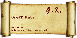 Greff Kata névjegykártya